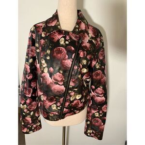 Faux leather rose jacket Elle